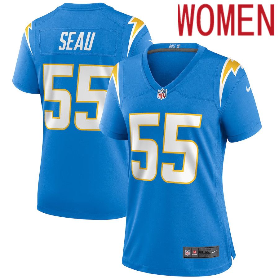 Women Los Angeles Chargers #55 Junior Seau Nike Powder Blue Game Retired Player NFL Jersey
